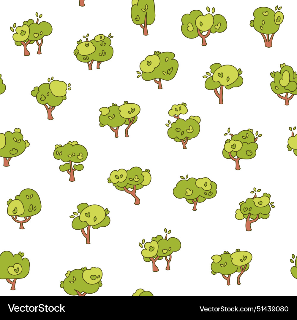 Deciduous tree seamless pattern vector image