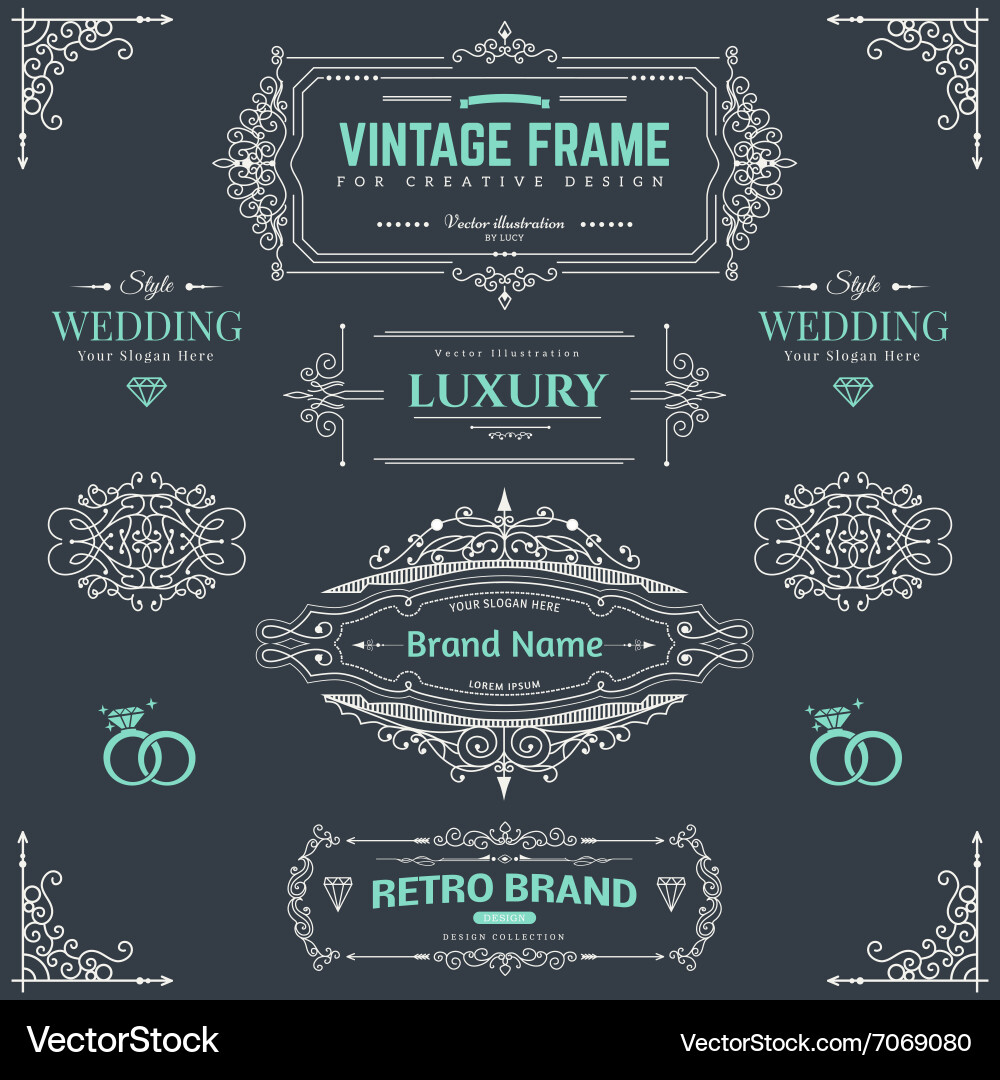 Design collection of vintage patterns vector image