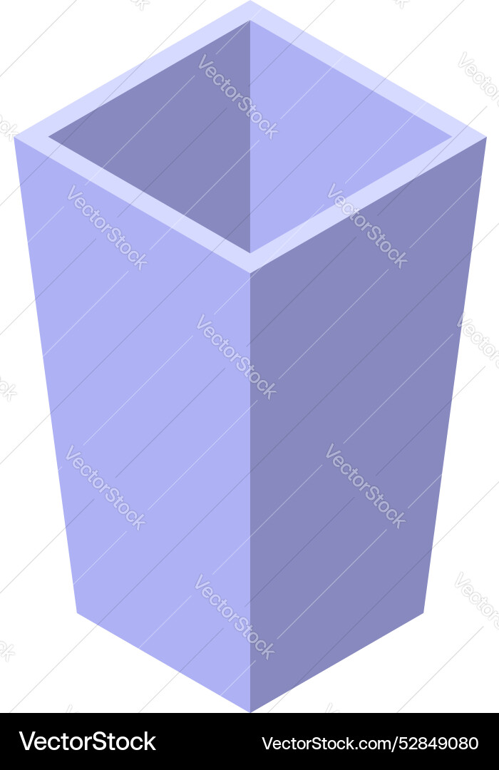 Empty modern square shape metal flower pot Empty modern square shape metal flower pot vector image