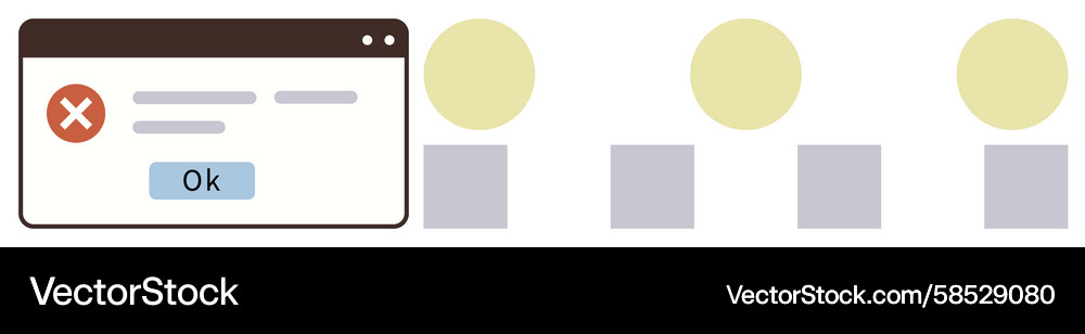 Error Pop-Up with Confirmation Vector Image