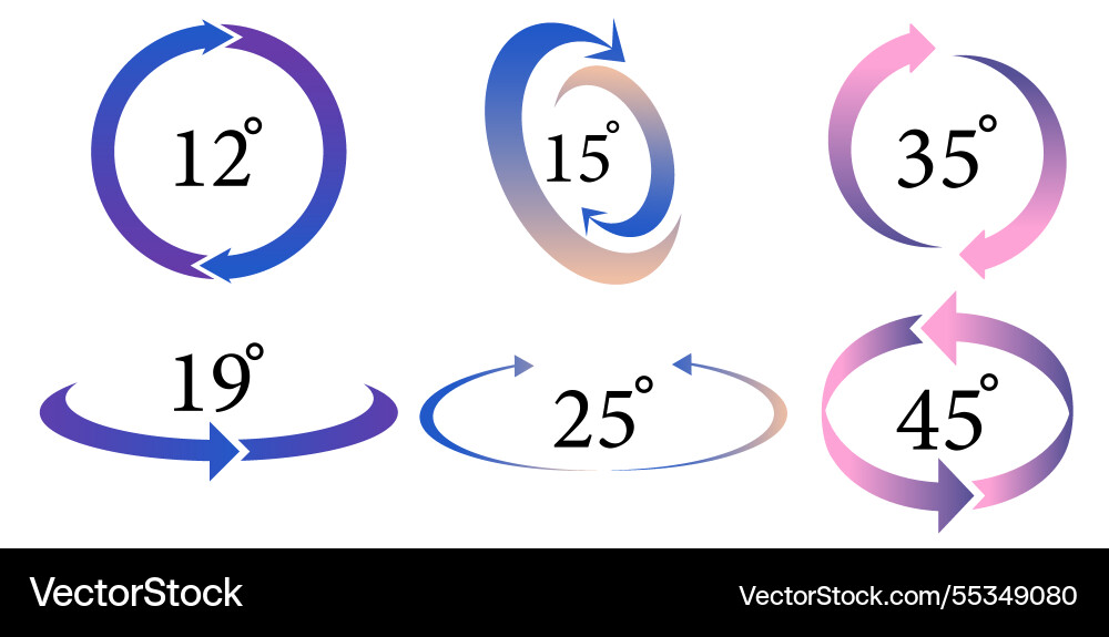 Gradient rewind degrees design symbols Gradient rewind degrees design symbols Vector Image