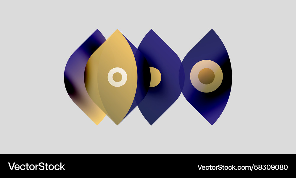 Overlapping Golden Shapes Vector Image