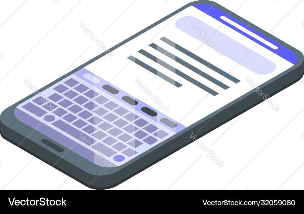 Smartphone keyboard icon isometric style Smartphone keyboard icon isometric style vector image