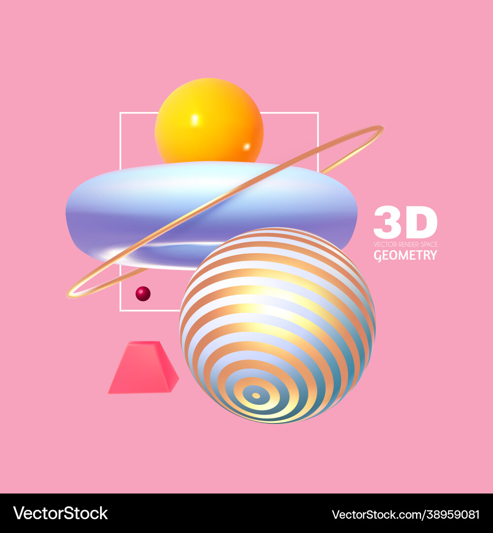 Abstract 3d geometric render background realistic Abstract 3d geometric render background realistic vector image
