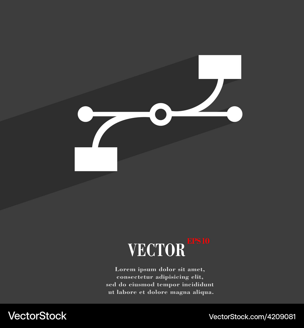 Bezier curve icon symbol flat modern web design Vector Image