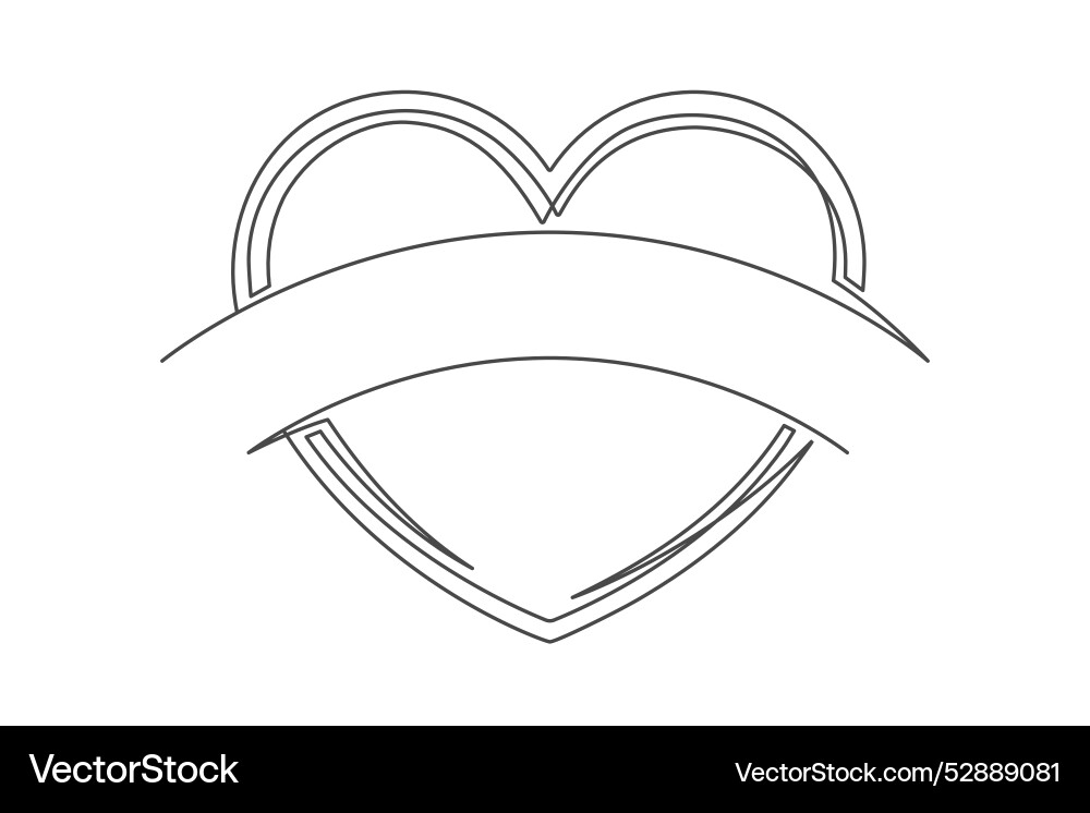 Continuous drawing of one line a heart shape Vector Image