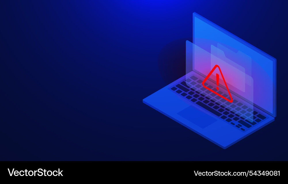 Document folder with warning of virus malware Document folder with warning of virus malware vector image