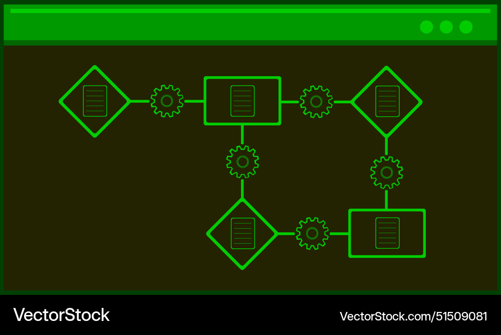 Green icon algorithm terminal cmd process Green icon algorithm terminal cmd process vector image