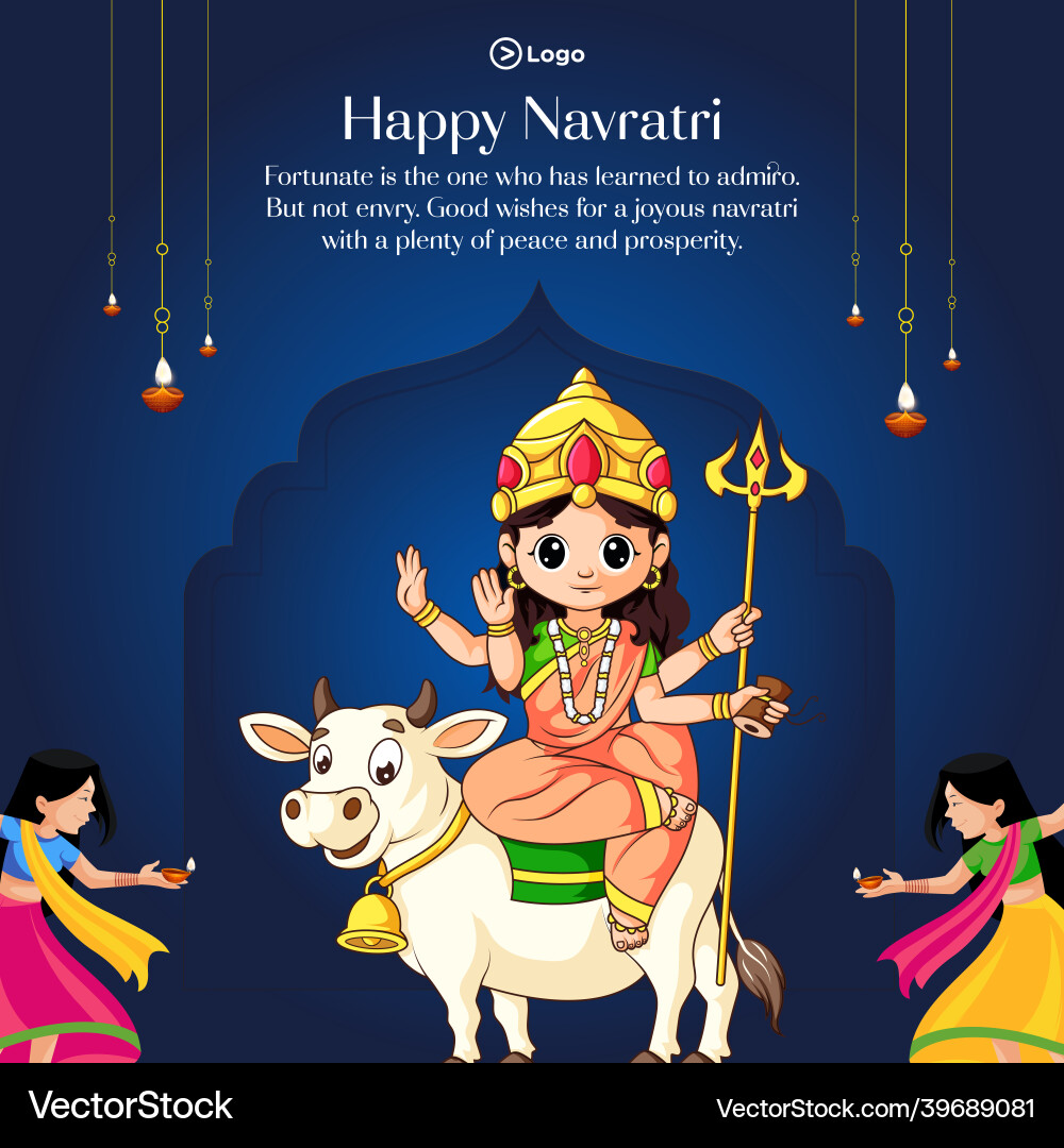 Happy navratri banner design Happy navratri banner design vector image