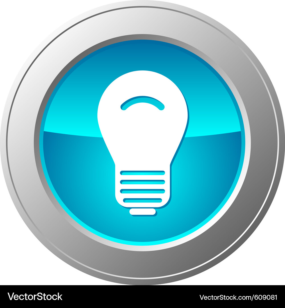 Light bulb button Vector Image