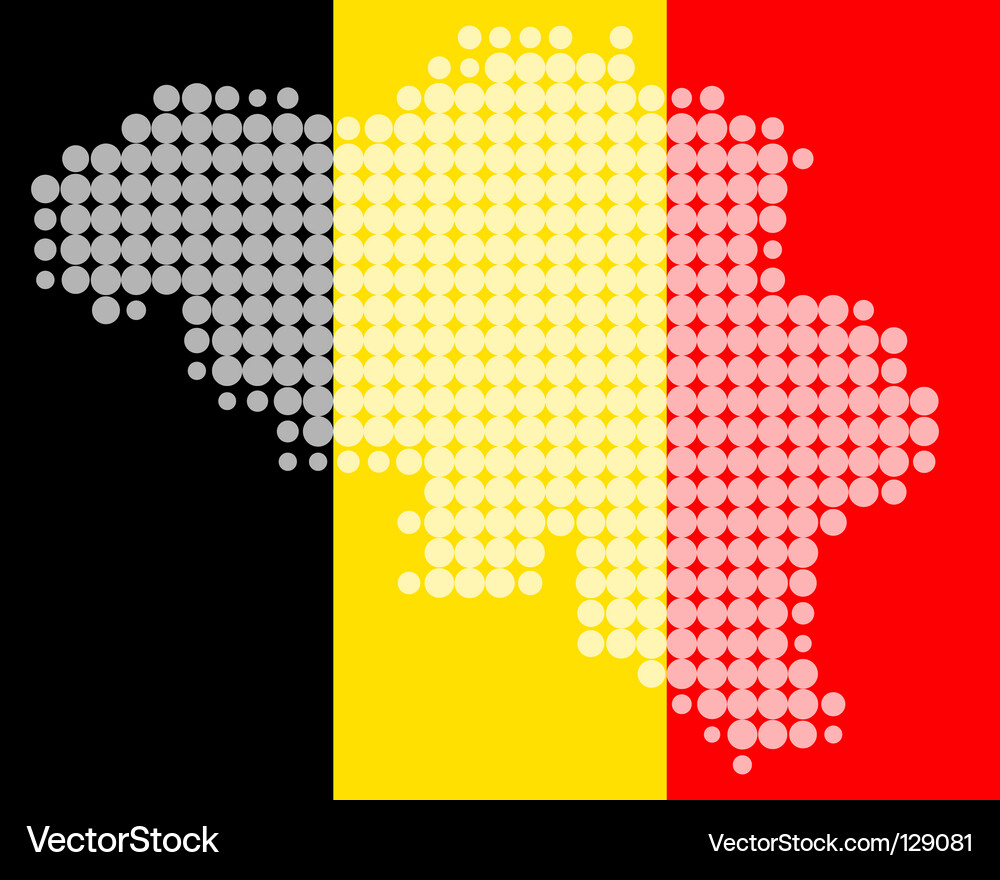 Map and flag of belgium Vector Image