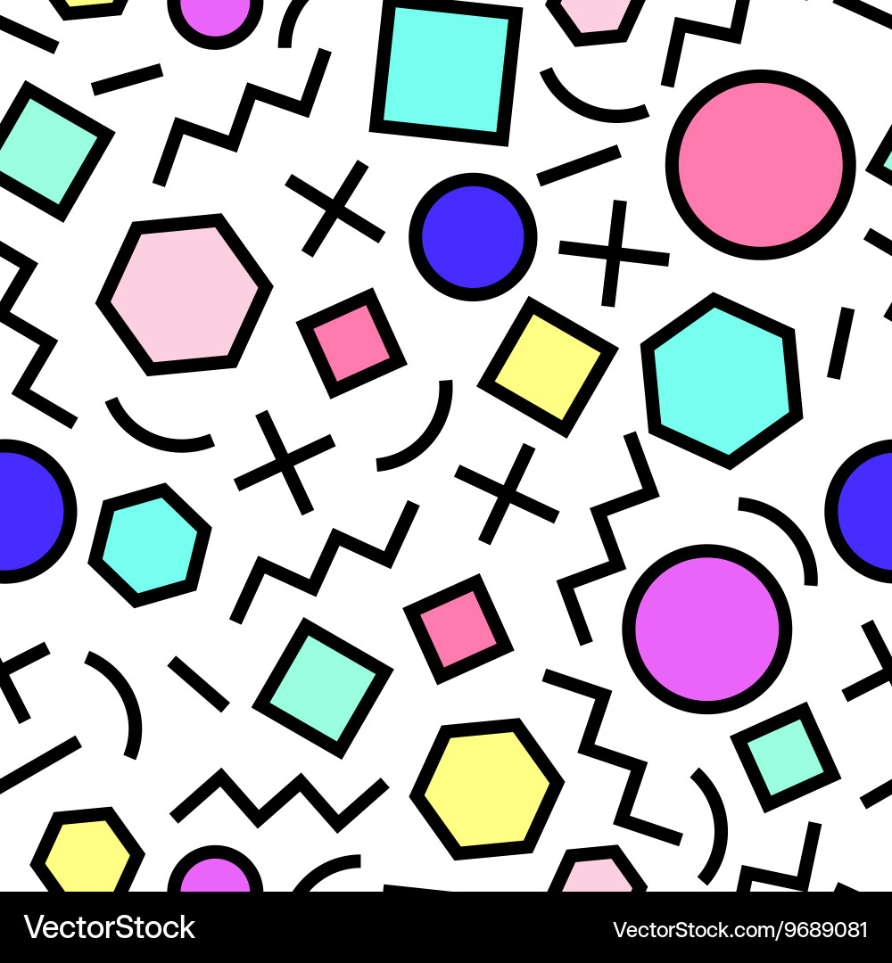 Memphis Style Geometric Pattern Vector Image