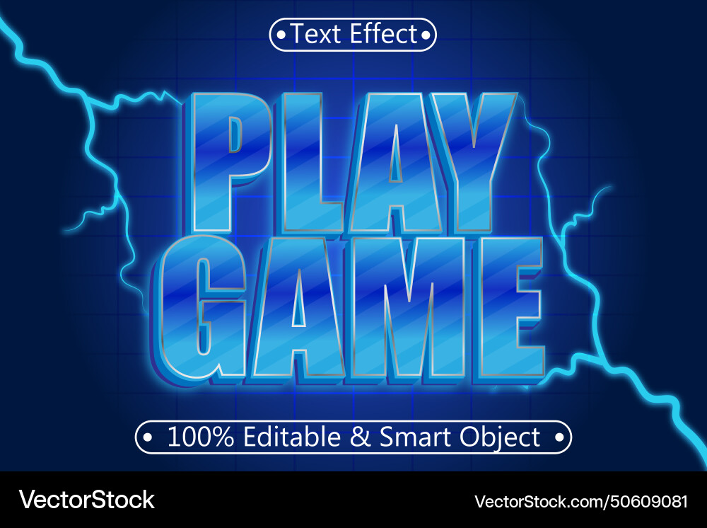 Play game editable text effect 3 dimension emboss Play game editable text effect 3 dimension emboss Vector Image