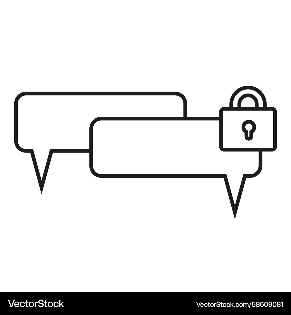 Secure chat speech bubble protected conversation Vector Image