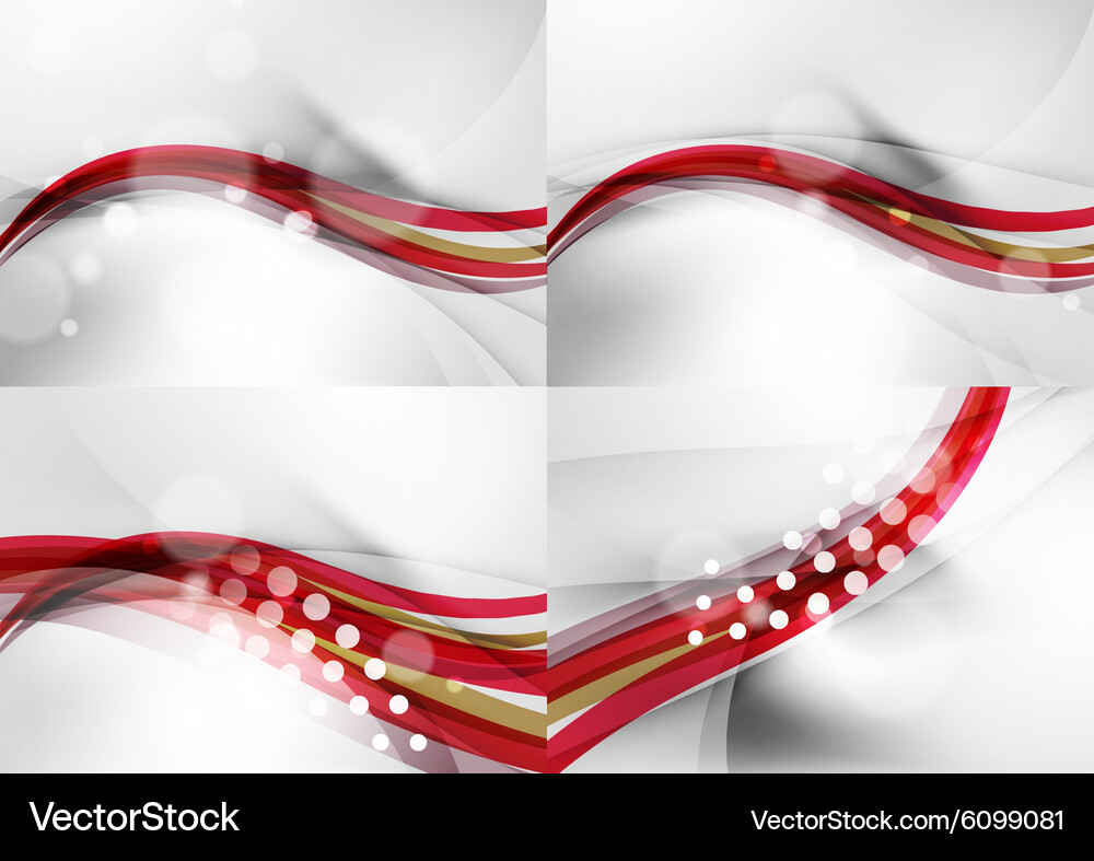 Set abstract backgrounds curve wave lines Vector Image