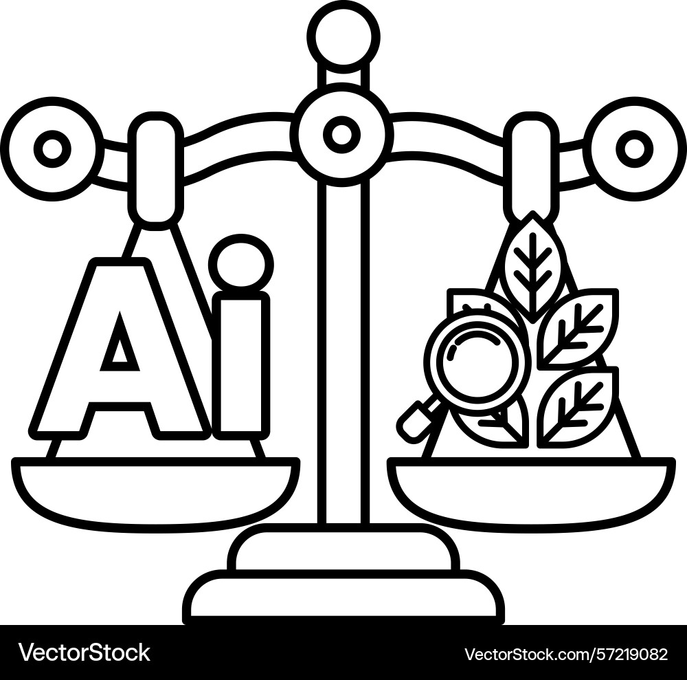 A scale with the letters ai on one side vector image