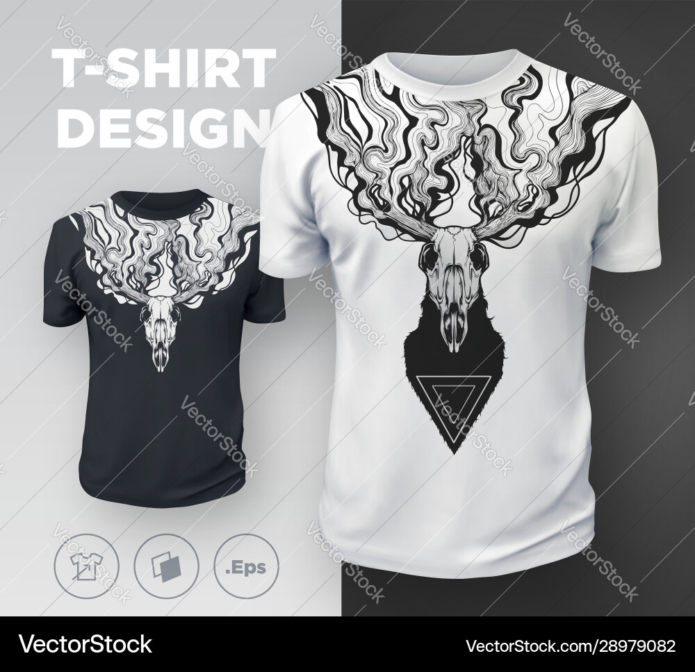 Abstract modern t-shirt print design with dead vector image