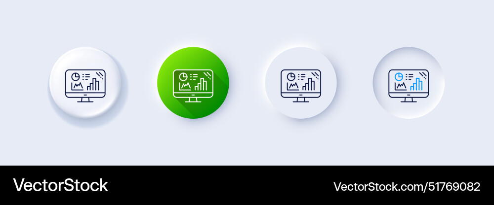 Analytics graph line icon column chart sign Analytics graph line icon column chart sign vector image