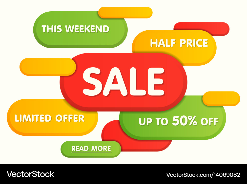 Colorful horizontal sale banner design Vector Image