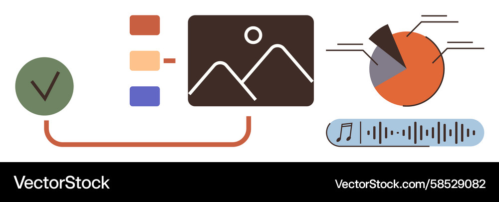 Data Analysis Chart with Checklist Vector Image