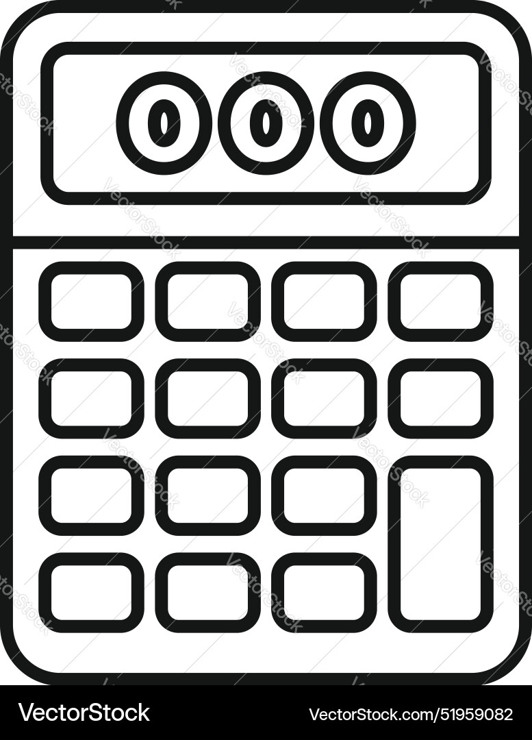 Electronic calculator showing zero number Electronic calculator showing zero number Vector Image