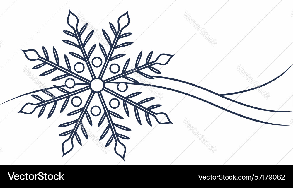 Snowflake with swirling trails dynamic winter vector image
