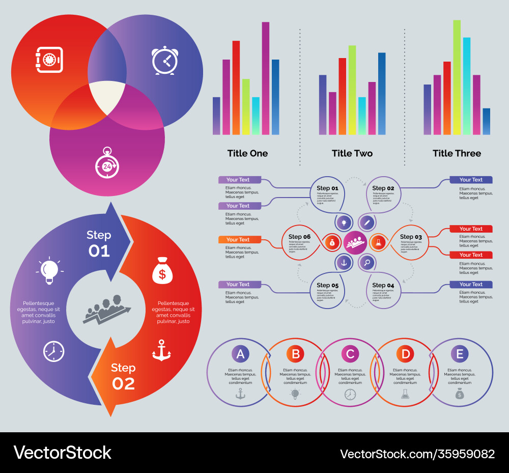 Statistic and process chart design set Statistic and process chart design set vector image
