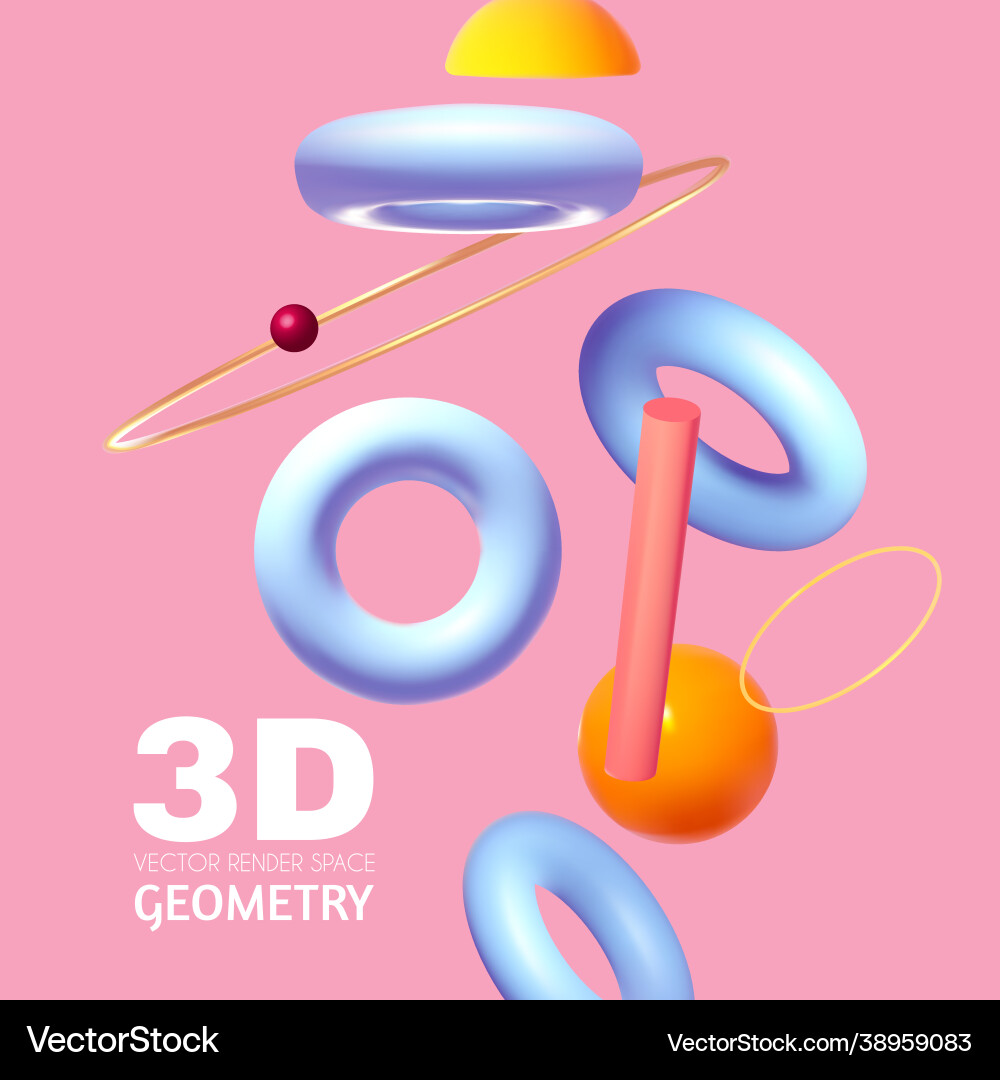 Abstract 3d geometric render background realistic Abstract 3d geometric render background realistic vector image