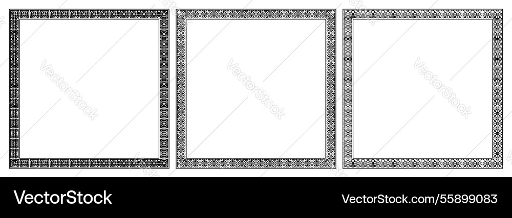 Borders square frames seamless pixel pattern Vector Image
