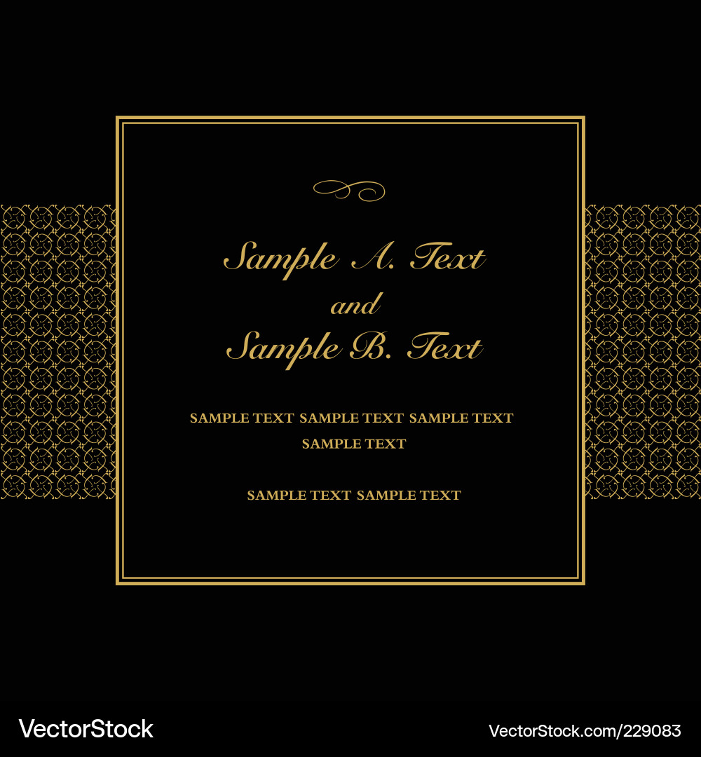 Gold pattern and frames Royalty Free Vector Image