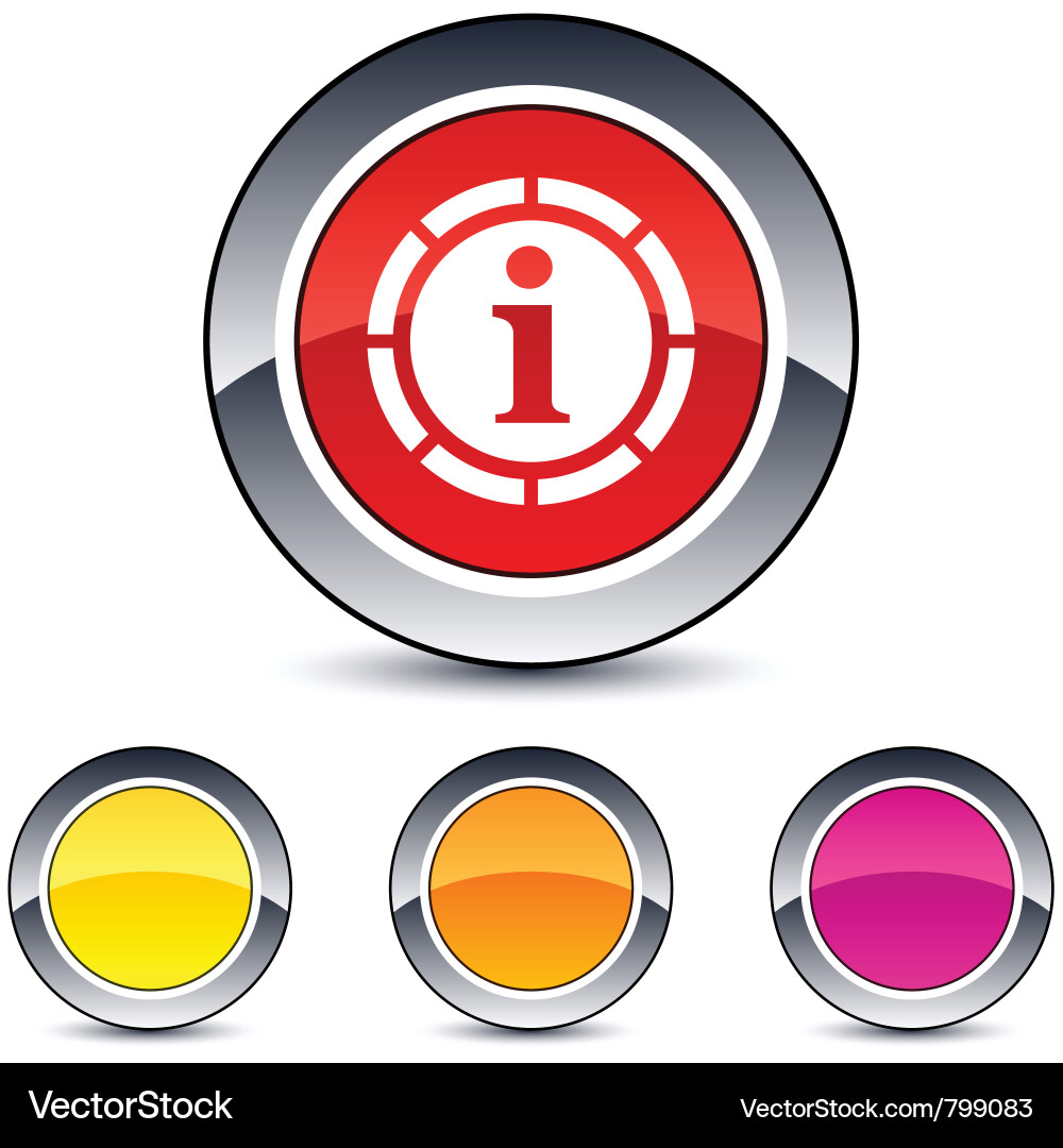 Information round button vector image