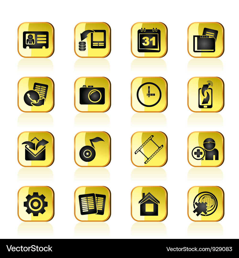 Mobile phone menu icons Vector Image