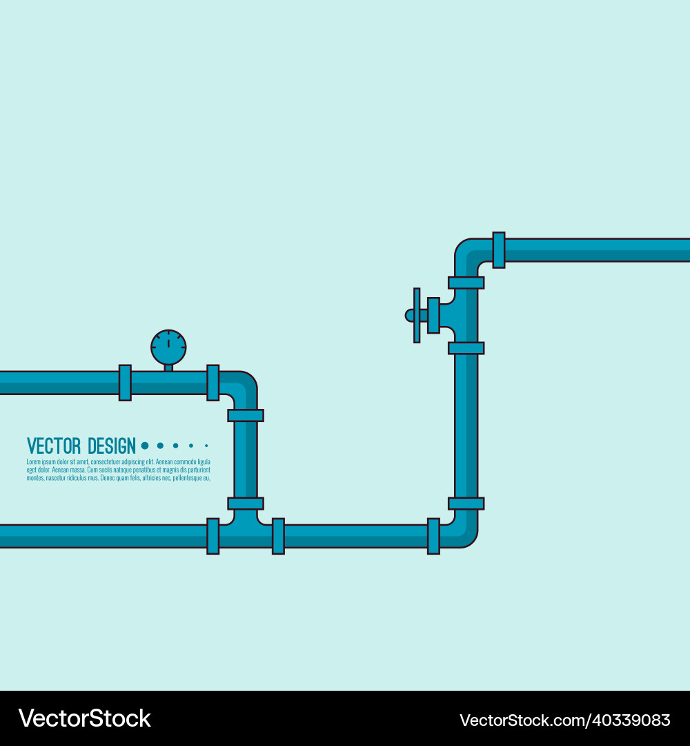 Pipeline with stopcock Pipeline with stopcock vector image