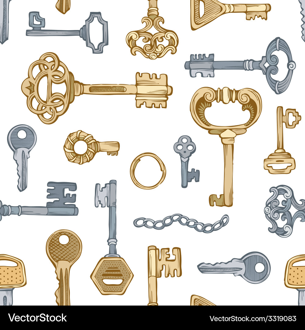 Seamless keys pattern Vector Image