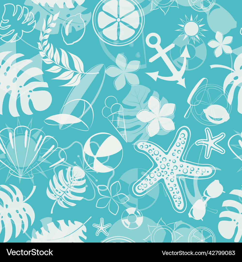 Seamless pattern with summer symbols Seamless pattern with summer symbols vector image