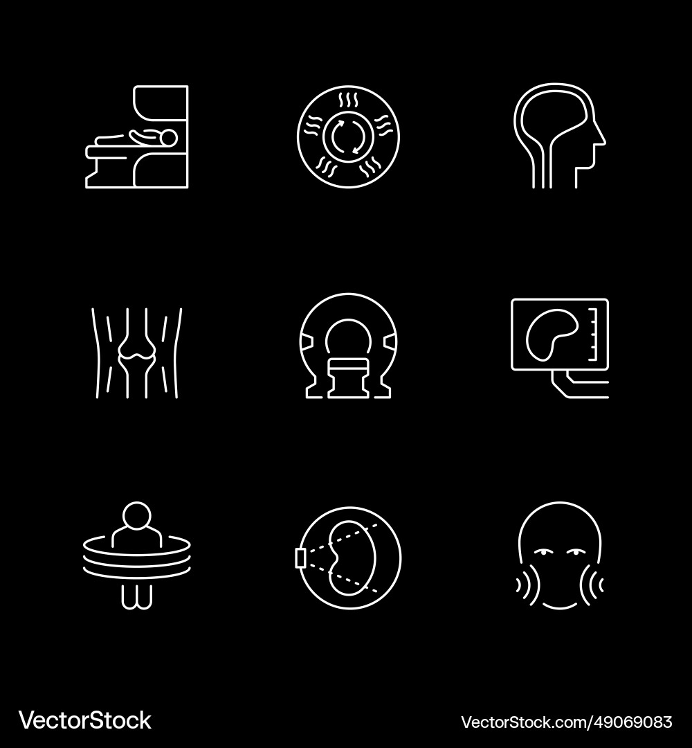 Set line icons of mri and ct scan Set line icons of mri and ct scan vector image
