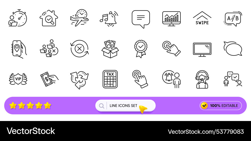 Text message remove team and bribe line icons Text message remove team and bribe line icons vector image