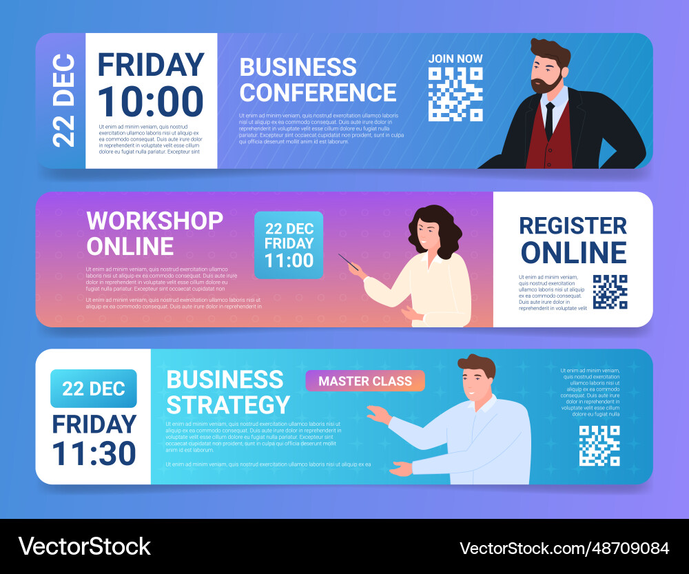 Business conference online workshop masterclass Business conference online workshop masterclass vector image