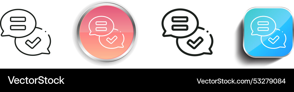 Dialogue icon thin linear regular and button vector image