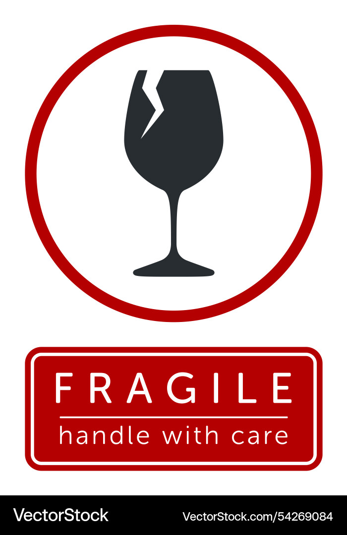 Fragile handle with care packaging symbol use Vector Image