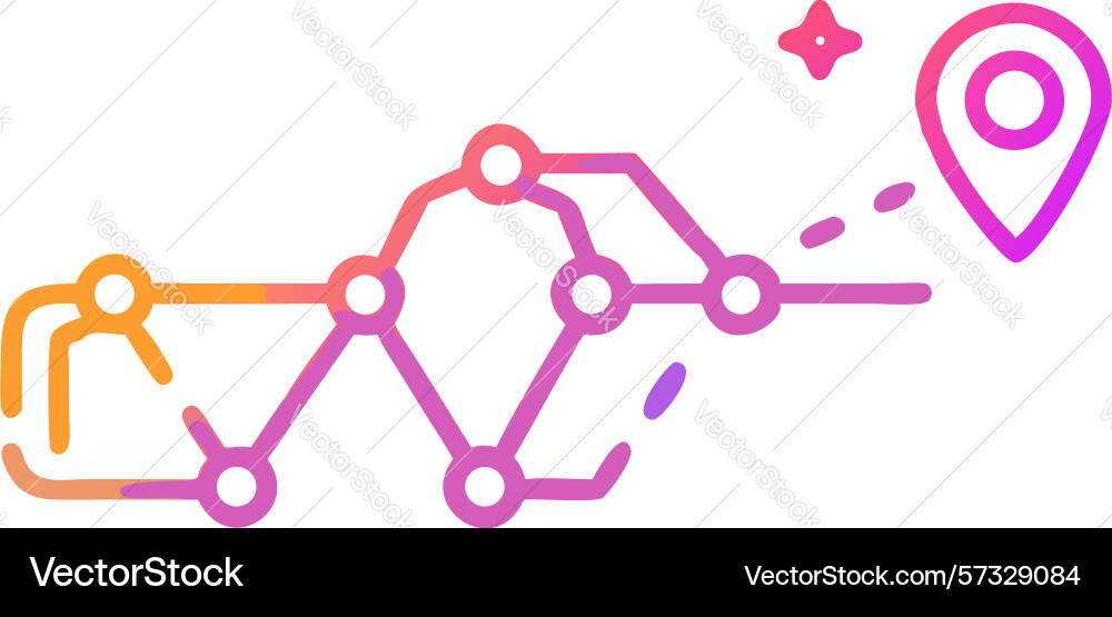Location network abstract map with pin vector image