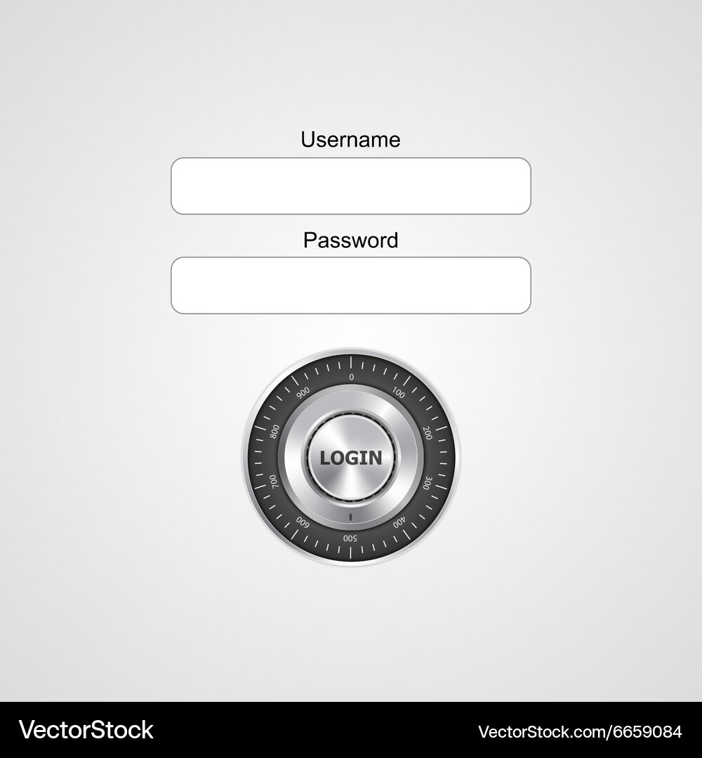 Login form ui element on computer style Vector Image