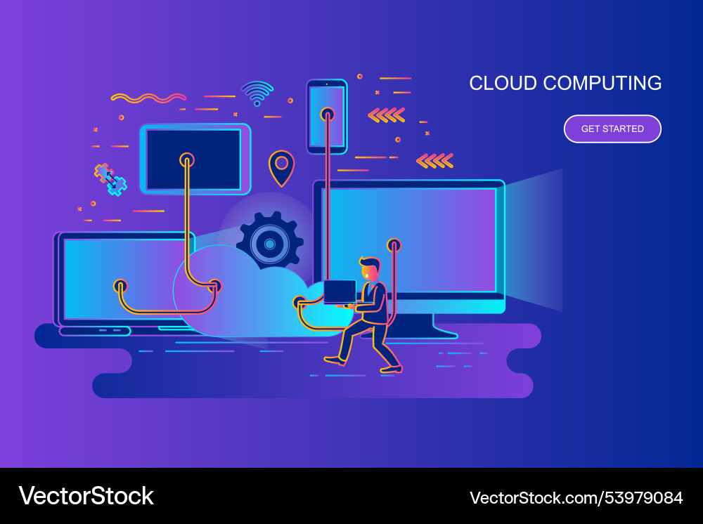 Modern gradient flat line concept web banner Modern gradient flat line concept web banner vector image