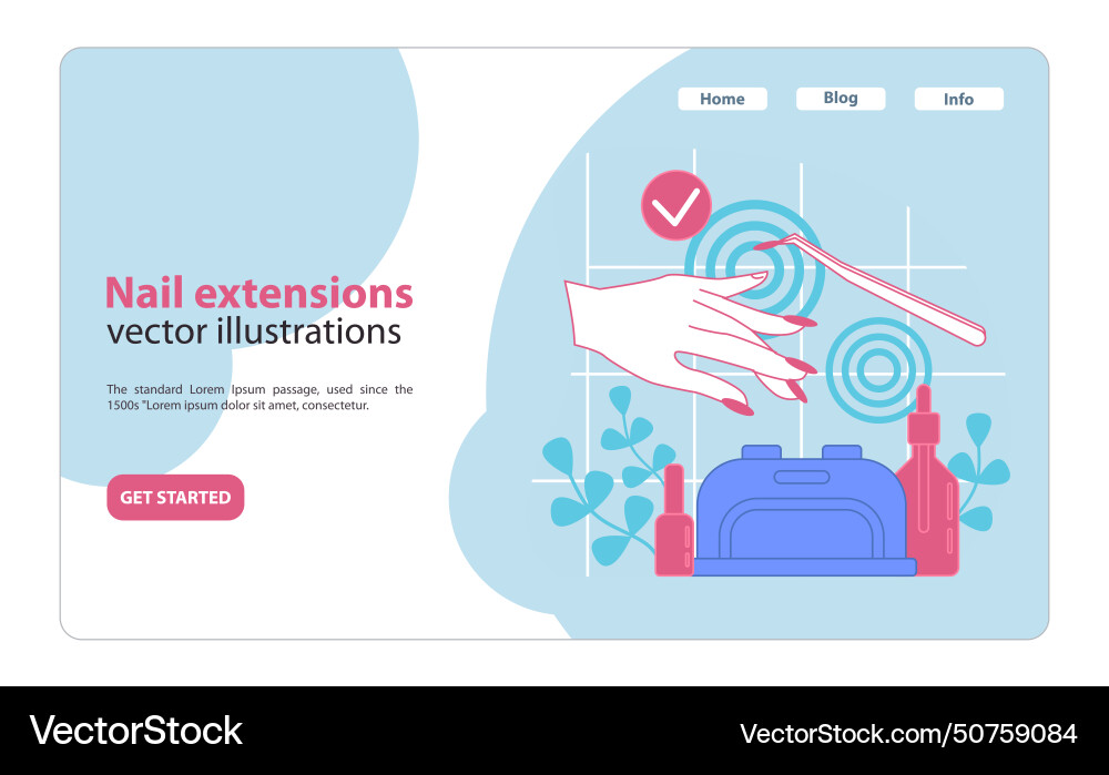Nail extensions service a precise application Nail extensions service a precise application vector image