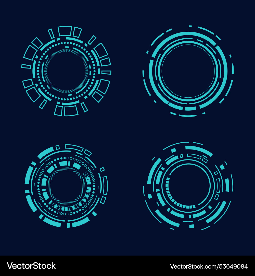 Sci fi Kreisrahmen moderne Benutzeroberfläche Element Sci fi Kreisrahmen moderne Benutzeroberfläche Element vektorbild