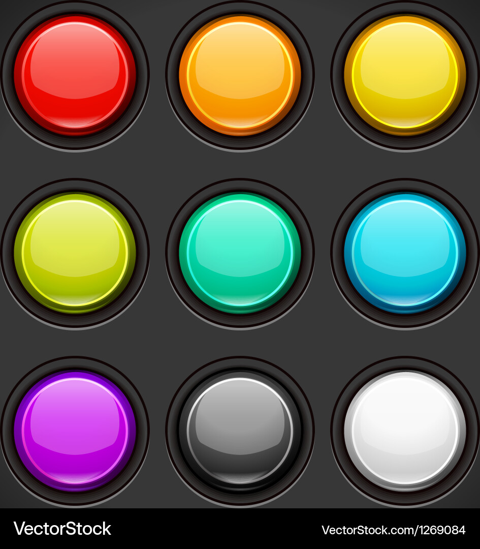 Set of colorful buttons Vector Image