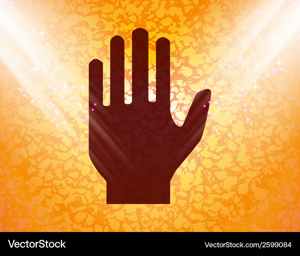 Stop hand flat modern web button and space Vector Image