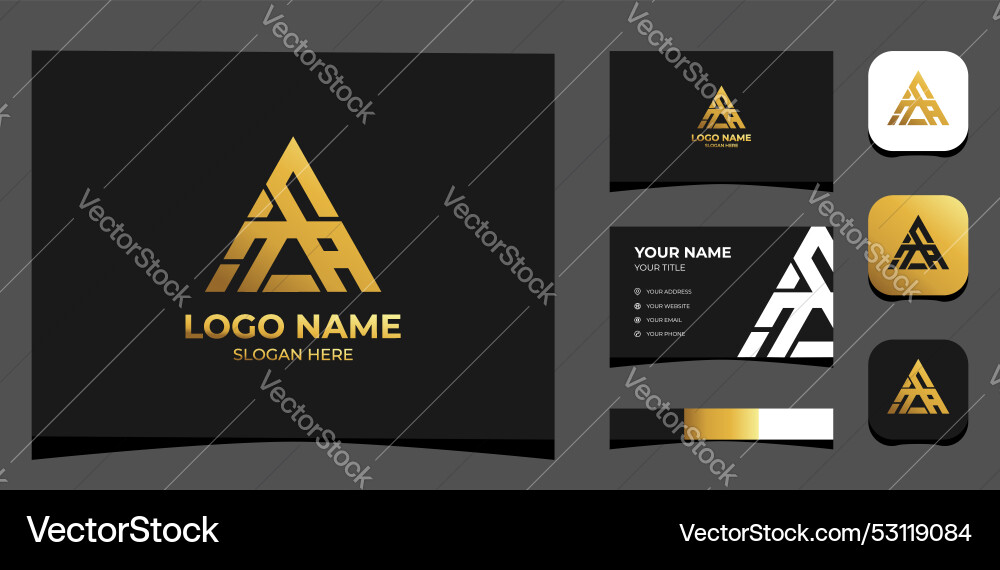Template logo creative initial t n a in triangle Template logo creative initial t n a in triangle Vector Image