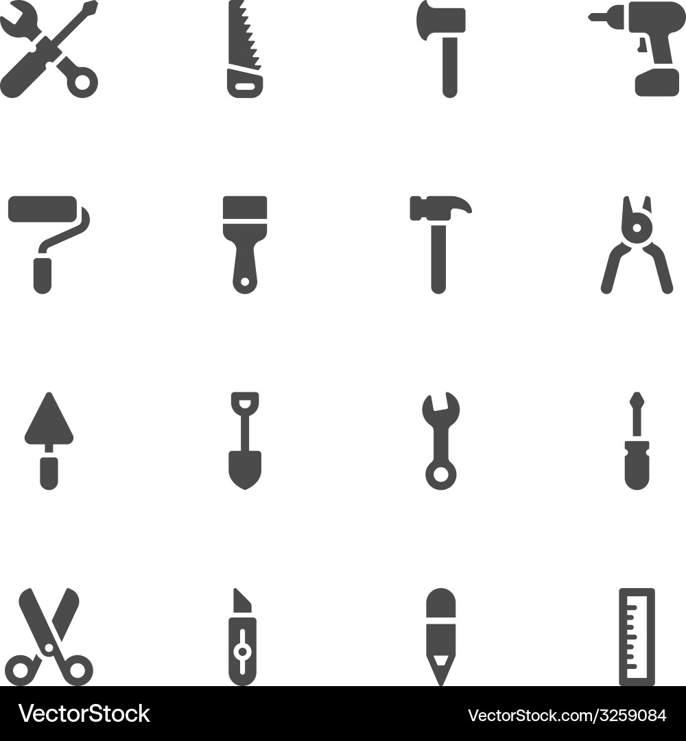 Tool Icons Set Vector Image