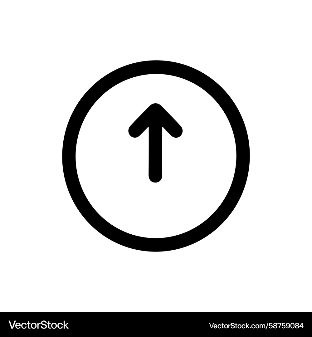 Upward Line Arrow in Circle Vector Image
